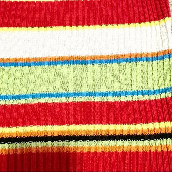 Y2K Multi-coloured striped halterneck knitted top size medium - Picture 10 of 10